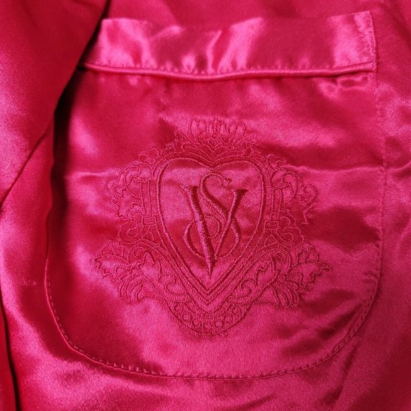 Victorias Secret Womens P Gold Label Satin Pajama Set Pink Top and Pants Vintage - Picture 5 of 16